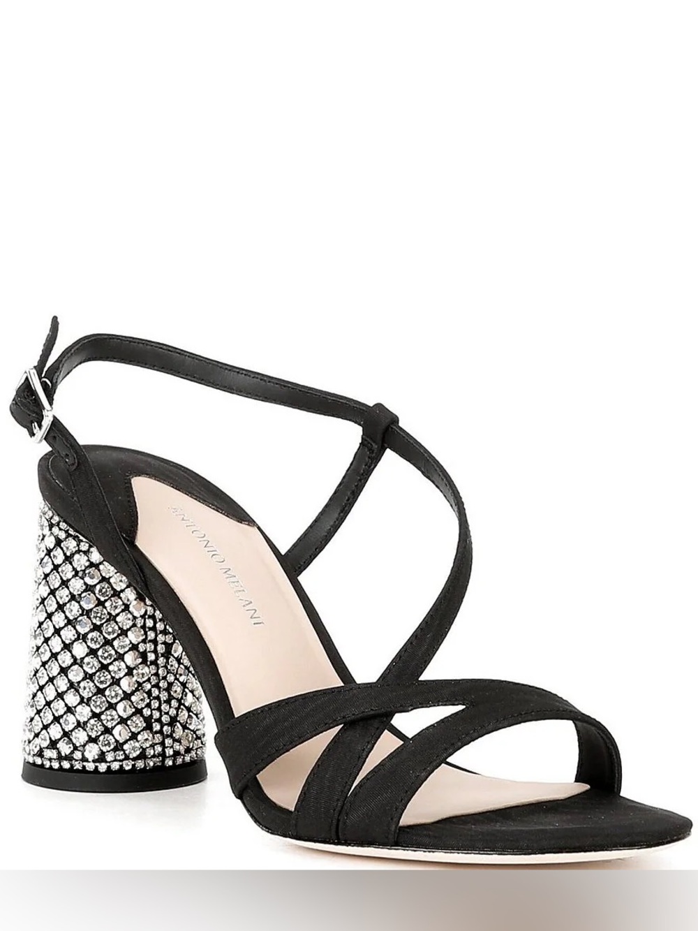 NEW Antonio Melani Larie Rhinestone Satin Slingback Dress Sandals Sz 6.5